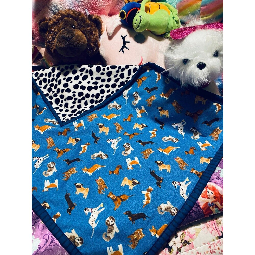 Dogs Doll Blanket / Car Seat Snuggie 21”x26”